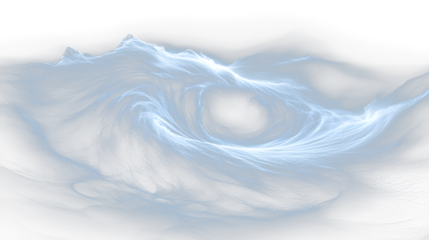 a blue and white swirl on a black background