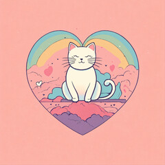cute cat image for t-shirt design