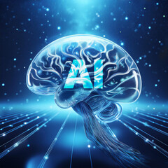 (AI)AI brain in space_Generative AI