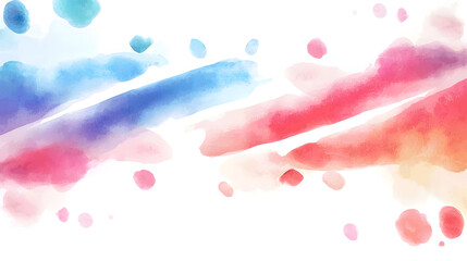 Watercolor drops and stripes on white background abstract background
