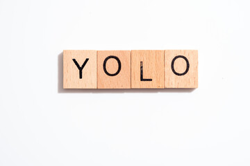 yolo on white background