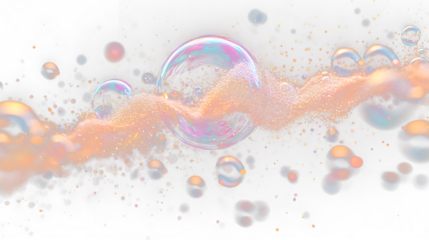 a bubble with bubbles floating in the air