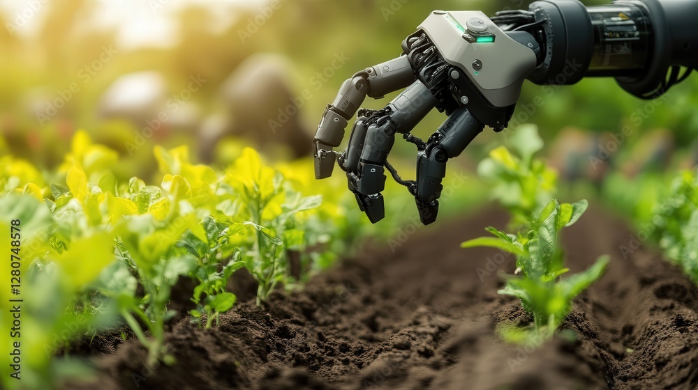 Poster robots use real-time data to improve the quality of crops, maintaining optimal growing conditions.