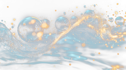 a close up of a water wave with bubbles