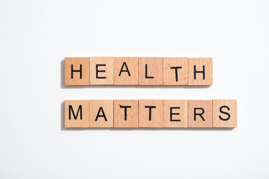 Health matters on white background