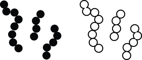 Virus and bacteria icon set. Vector collection isolated poster for healthcare education. Pathogenic bacteria viruses and microbes. Disease-causing Colorful bacterium type microorganism infection.