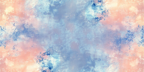 Obraz premium A seamless futuristic neon-infused gradient, blending chambray blue and peach fuzz into a glowing, soft-lit abstract background.