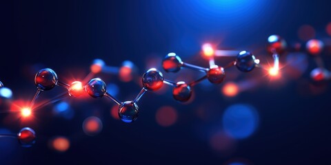 The artwork presents a vibrant chemistry theme, showcasing blue and red hues with intricate details of chemical elements and molecular structures, reflecting the beauty of science