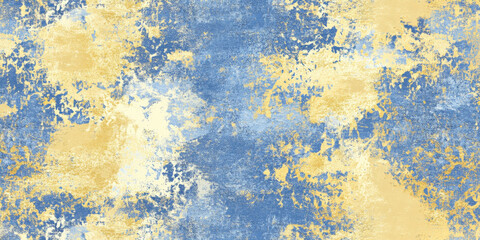 A seamless gold foil abstract texture, blending chambray blue and sunshine yellow for a dynamic and elegant effect.