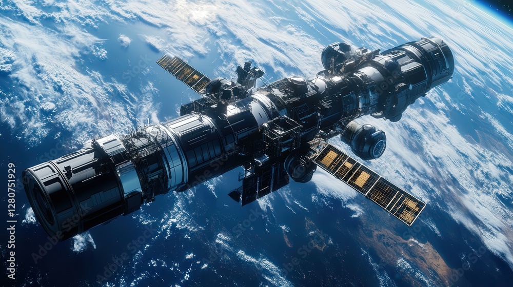 Poster spacecraft with an automated construction system that can build and maintain space stations in orbit