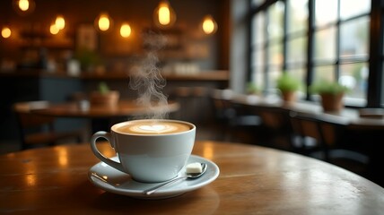Fototapeta premium Warm Latte with Heart Design