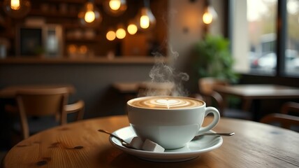 Fototapeta premium Warm Latte with Heart Design