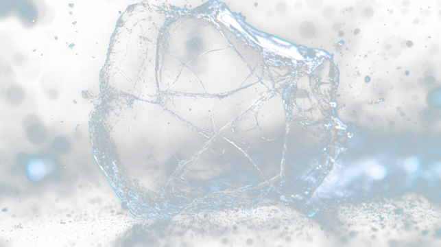 a broken glass ball on a table