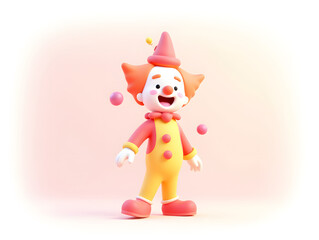 Happy clown celebrating holiday illustration, April fools day clown poster
