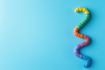 Colorful Spiral Toy on Bright Blue Background for Fun and Play