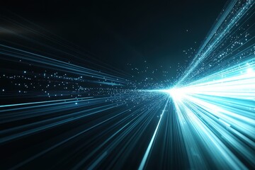 Stunning Blue Light Burst with Dynamic Bright Lines and Particles
