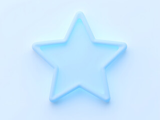 Obraz premium Blue stars isolated on solid color background, 3D rendering