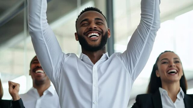 Sales Team Celebrating High Commission Achievement Together