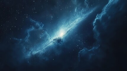 Fototapeta premium Andromeda Galaxy, appearing as a glowing smudge in the vastness of the cosmos.