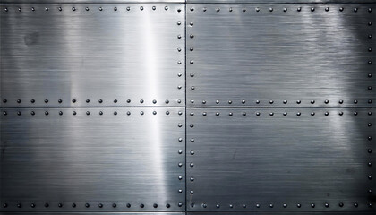 brushed stainless steel plate sheet with rivets texture background