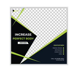 Naklejka premium Fitness Social Media Post Banner Template