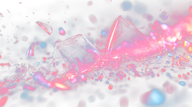 a bunch of pink and blue crystals