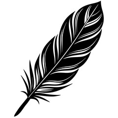 Obraz premium Creative Feather Silhouette Vector Modern & Timeless Design.