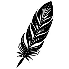 Obraz premium Stylized Feather Silhouette Vector Icon – Simple & Aesthetic.