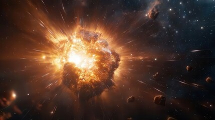Fototapeta premium A high-energy collision between two neutron stars