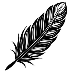 Obraz premium Stylized Feather Silhouette Vector Icon – Simple & Aesthetic.