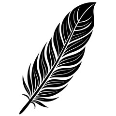 Obraz premium Nature-Inspired Feather Silhouette Vector High-Resolution.