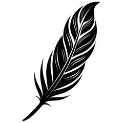 Obraz premium Versatile Feather Silhouette Vector – Ideal for Digital & Print Use.