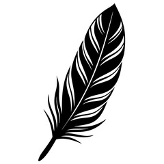 Obraz premium Versatile Feather Silhouette Vector – Ideal for Digital & Print Use.