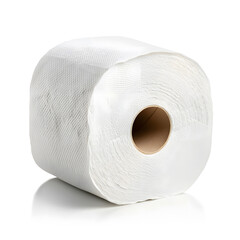 A roll of toilet paper isolated on white background