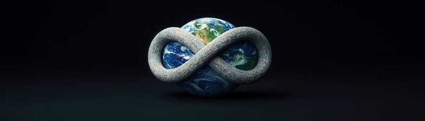 Obraz premium Earth in Endless Cycle of Infinity with Serpent Representing Nature's Balance and Continuity