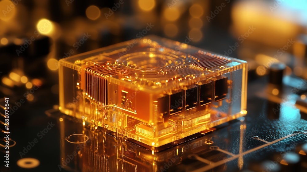 Poster microchip, designed to interface directly with brain signals, offering enhanced cognition and real-t