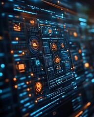 Obraz premium Digital Dashboard Interface, Night