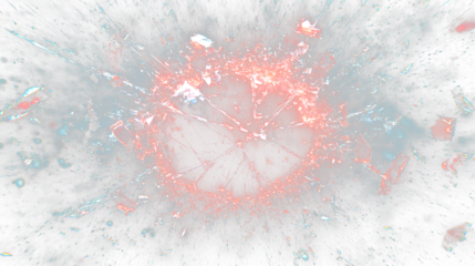 a red and black explosion of exploding particles