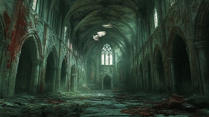 Naklejka premium A deserted castle where the paintings whisper ancient prophecies