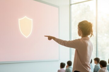 Engaging presentation highlighting security concepts with audien