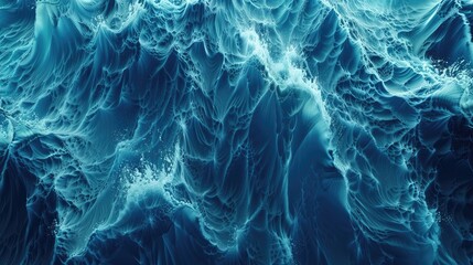 Obraz premium Patterns reminiscent of ocean waves in deep blues and turquoise