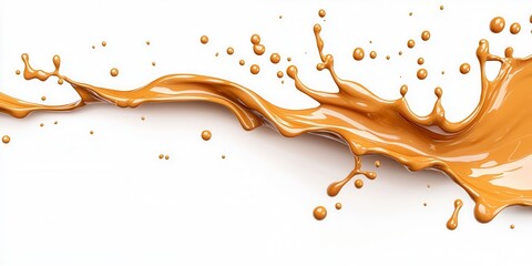 Futuristic 3d texture of cascading liquid chocolate in a splash design on a dark background