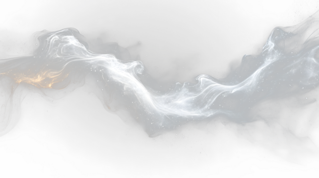 a white smoke trail on a black background