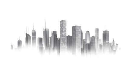Naklejka premium A city skyline made of gray lines, vector illustration 