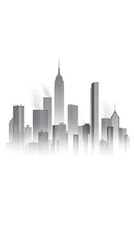 Obraz premium A city skyline made of gray lines, vector illustration 