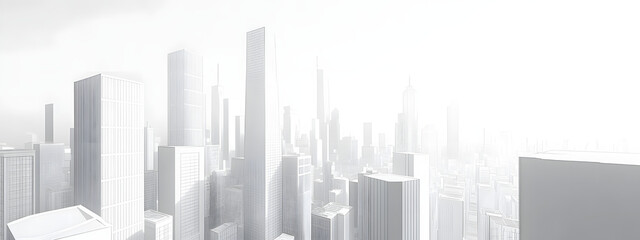A city skyline made of gray lines, vector illustration
