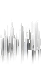 Obraz premium A city skyline made of gray lines, vector illustration 