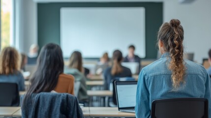 Autism research in an interactive classroom where educators share insights using modern teaching aids. Featuring innovation and inclusion