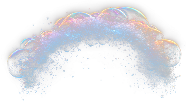 a rainbow colored bubble in the air