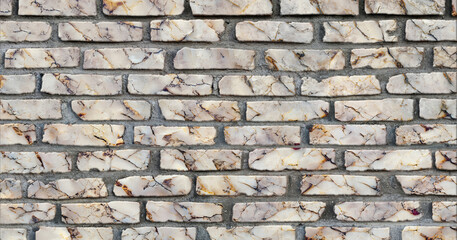 Old rough white marble brick grungy vintage wall